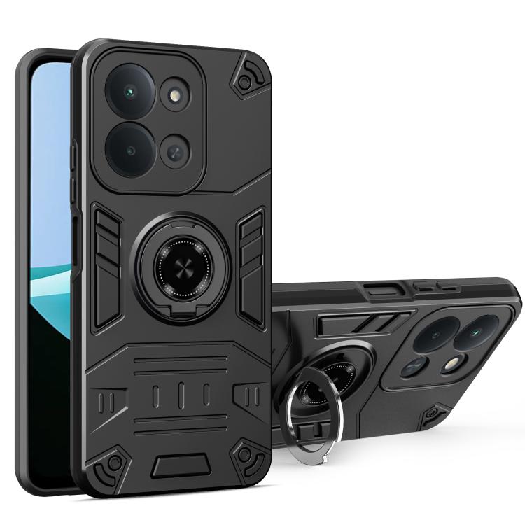 

For Redmi 15C 5G / 4G Global 171mm / Poco C85 4G Rotating Holder TPU Hybrid PC Phone Case(Black)
