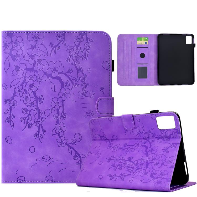 

For Lenovo Xiaoxin Pad 12.1 2025 Plum Blossom Embossed Smart Leather Tablet Case(Light Purple)