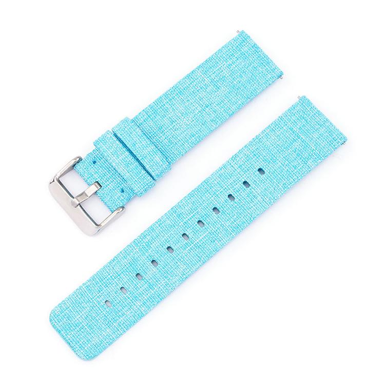 

20mm Stainless Steel Pin Buckle Nylon Woven Canvas Watch Band(Light Blue Silver)