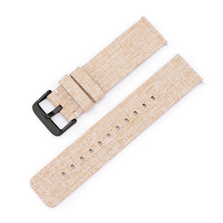 

20mm Stainless Steel Pin Buckle Nylon Woven Canvas Watch Band(Beige Black)