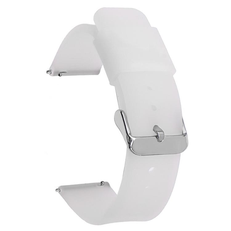

20mm Stainless Steel Silver Pin Buckle Solid Color Silicone Waterproof Watch Band(Translucent)