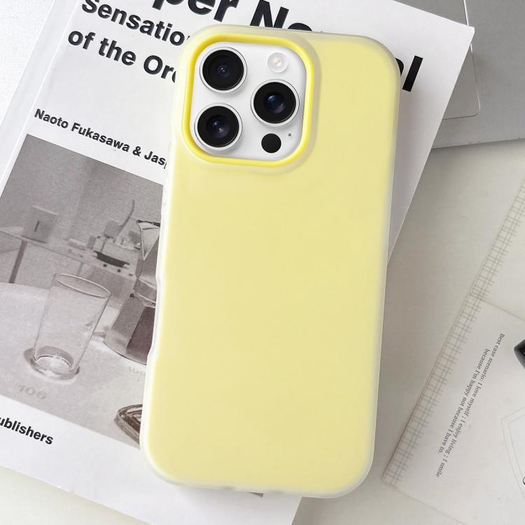 

For iPhone 16 Pro Max Jelly Color Matte Feel PC Hybrid TPU Phone Case(Yellow)