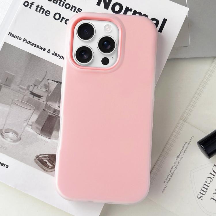 

For iPhone 16 Pro Max Jelly Color Matte Feel PC Hybrid TPU Phone Case(Pink)