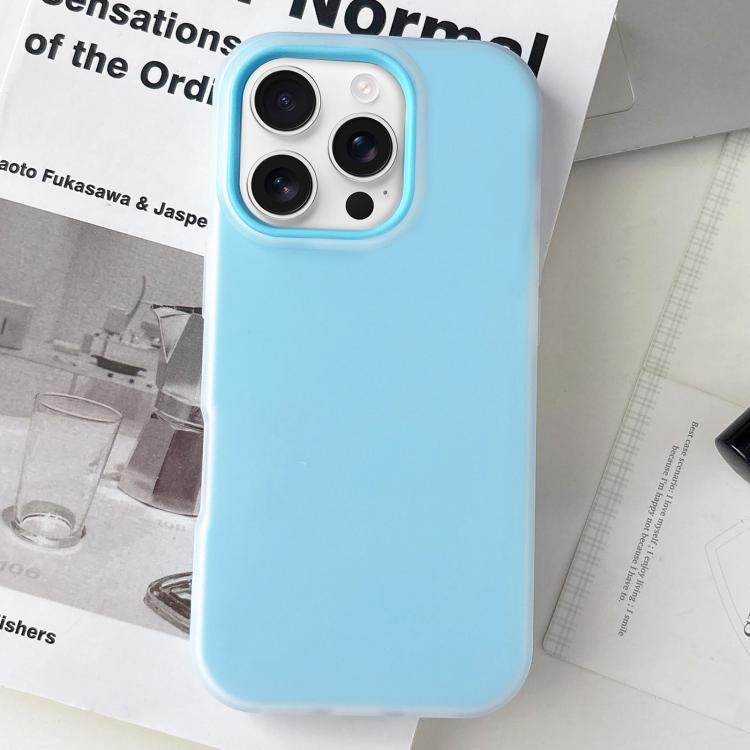

For iPhone 16 Pro Jelly Color Matte Feel PC Hybrid TPU Phone Case(Blue)