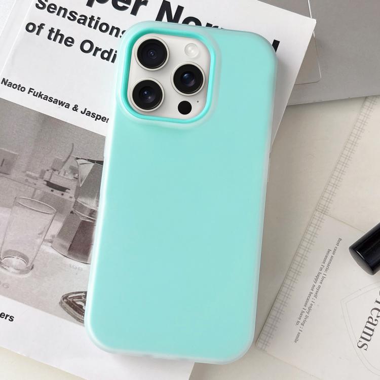 

For iPhone 15 Pro Jelly Color Matte Feel PC Hybrid TPU Phone Case(Mint Green)