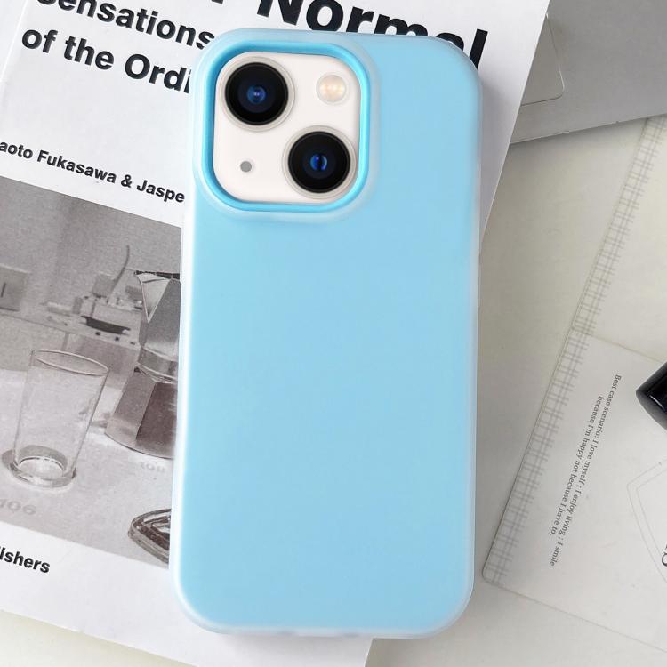 

For iPhone 13 Jelly Color Matte Feel PC Hybrid TPU Phone Case(Blue)