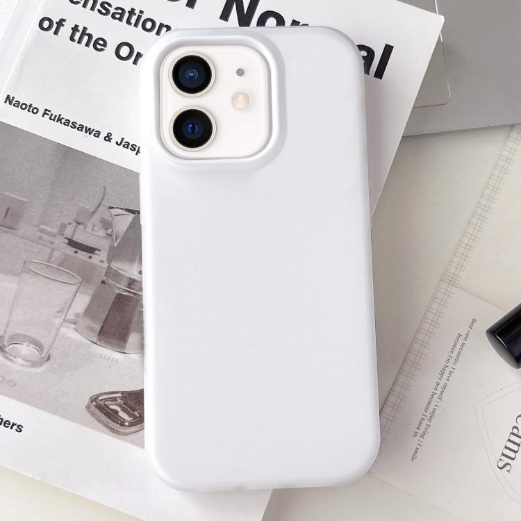 

For iPhone 12 Jelly Color Matte Feel PC Hybrid TPU Phone Case(White)