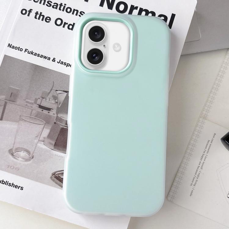 

For iPhone 16 Plus Jelly Color Matte Feel PC Hybrid TPU Phone Case(Light Blue)