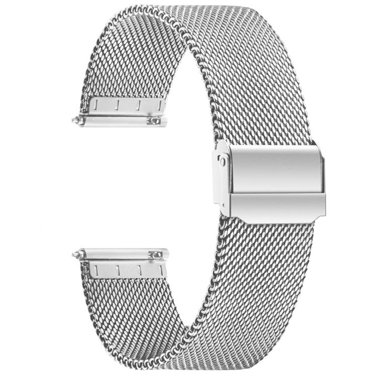 21mm Milanese Buckle Stainless Steel Watch Band(Silver)