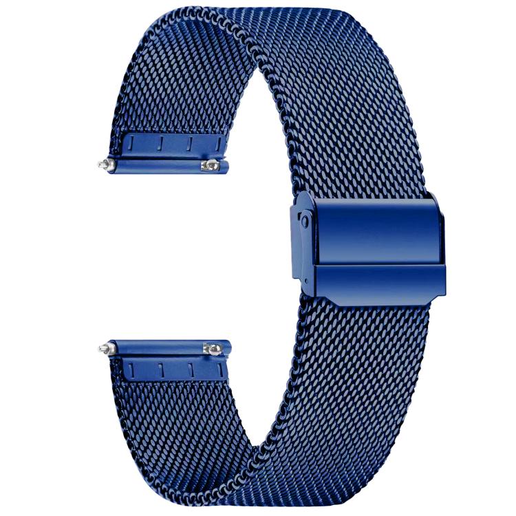 

21mm Milanese Buckle Stainless Steel Watch Band(Dark Blue)
