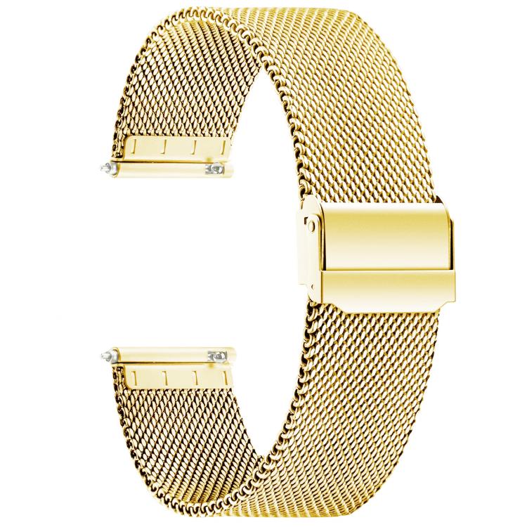 22mm Milanese Buckle Stainless Steel Watch Band(Gold)