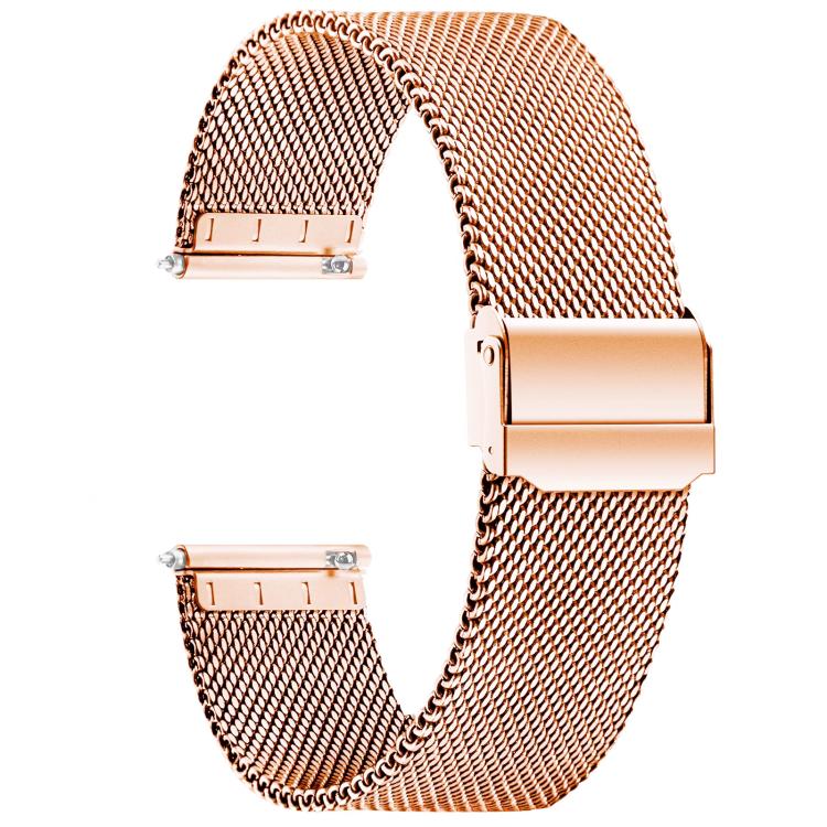 

22mm Milanese Buckle Stainless Steel Watch Band(Rose Gold)