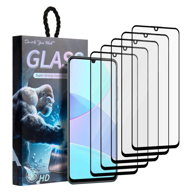 

For Realme C51 / C51s 5pcs / Pack Do As You Wish Silk Screen Printed HD Tempered Glass Film(Black)