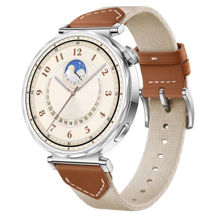 For Huawei Watch GT 5 / 4 / 3 41mm xDfind Hybrid Braid Leather Watch Band(Brown)