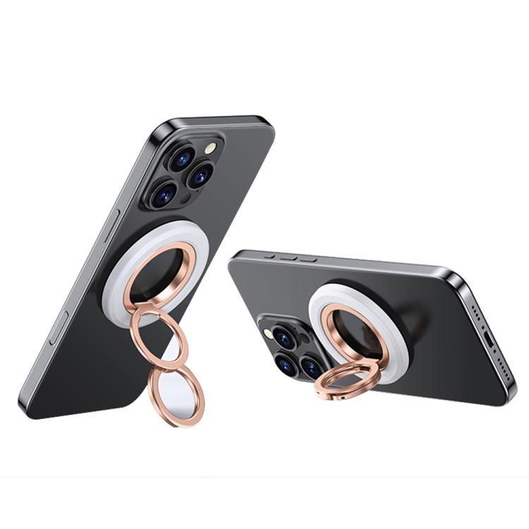 

360 Degree Rotation Double Ring Magnetic MagSafe Phone Holder(Silver Gold)