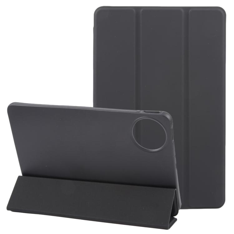 

For Huawei MatePad Mini 2025 GEBEI 3-folding Holder Shockproof Flip Leather Tablet Case(Black)