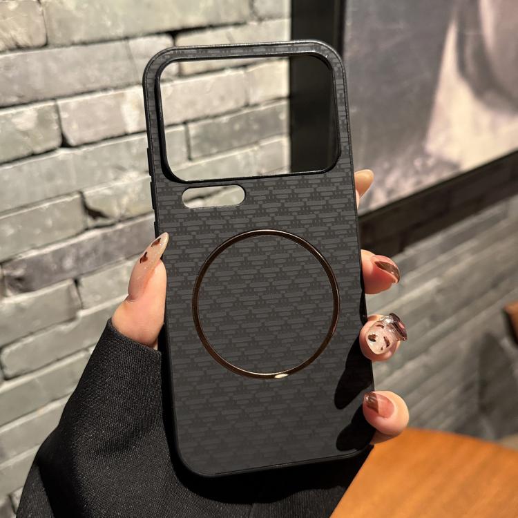 

For Xiaomi 17 Pro Max Triangular Texture Magsafe PC Phone Case(Black)