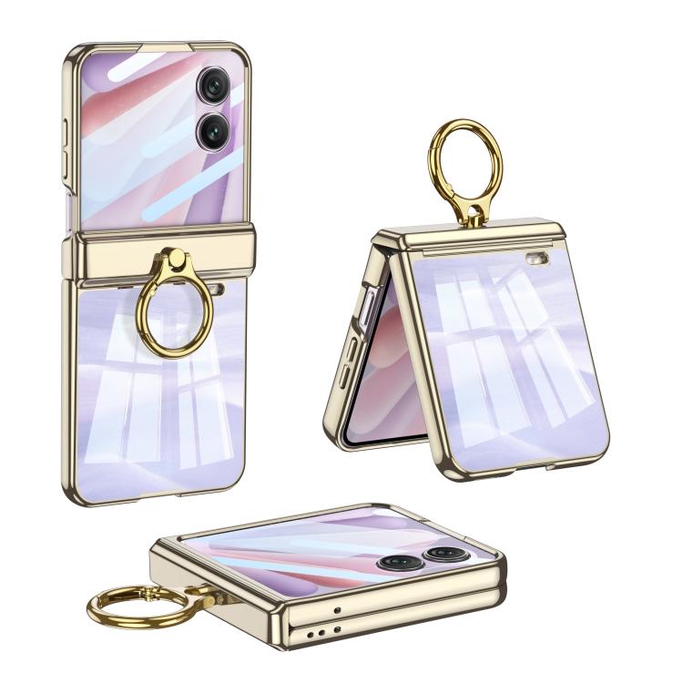 

For Honor Magic V Flip 2 GKK Integrated Folding Magnetic Hinge Phantom Phone Case with Ring Holder(Champagne Gold)