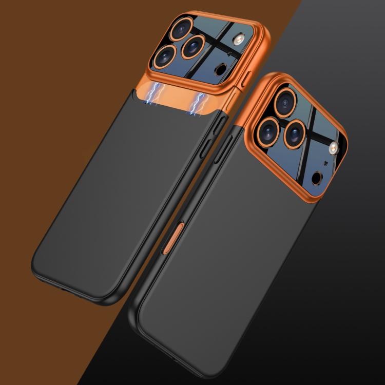 

For iPhone 17 Pro Max GKK Color Master Splicing Phone Case(Orange Black)