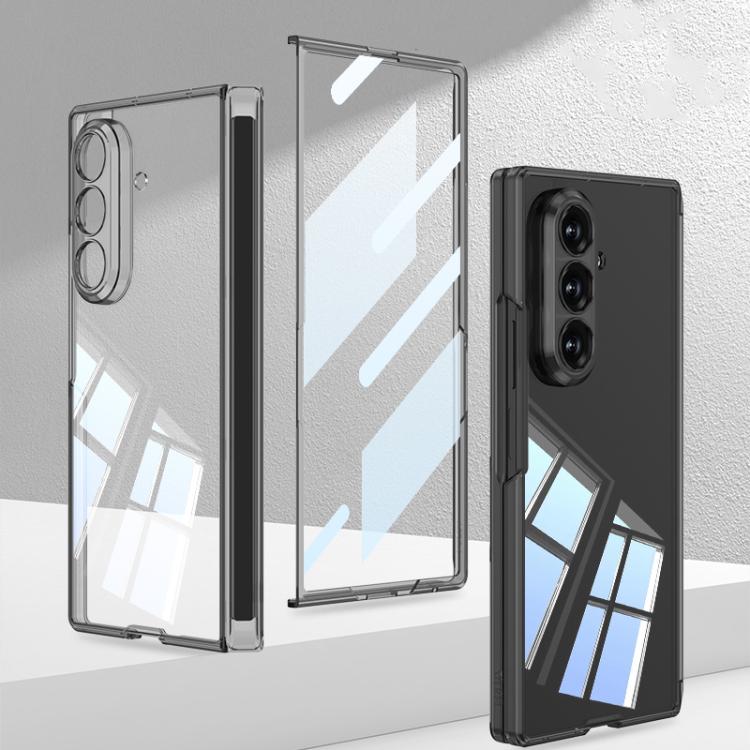 For Samsung Galaxy Z Fold7 5G GKK Integrated Magnetic Folding Transparent Phone Case(Transparent Black)