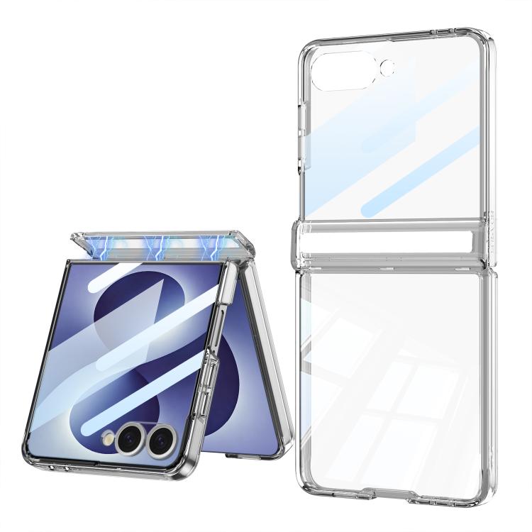 For Galaxy Z Flip8 5G GKK Integrated Magnetic Folding Transparent Phone Case(Transparent)