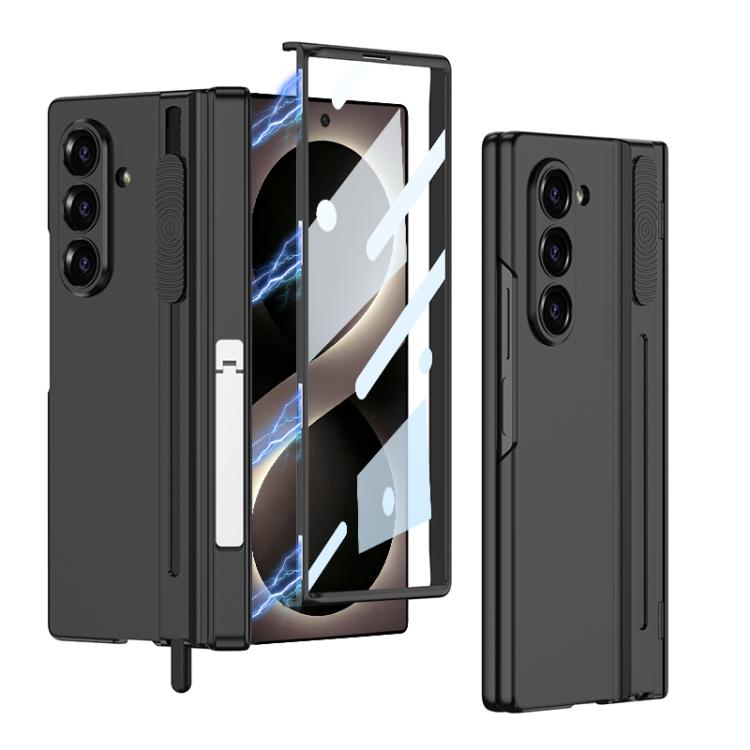 For Galaxy Z Fold8 Ultra 5G GKK Integrated Magnetic Folding Hinge Adjust Gear Phone Case with Pen Slots & Stylus(Black)