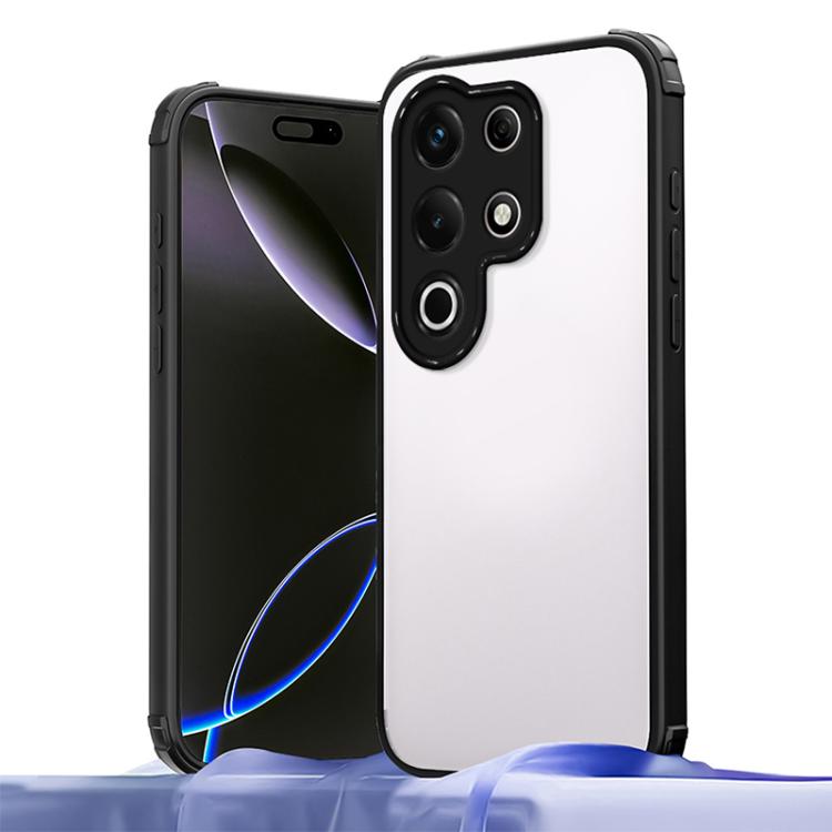 

For itel S25 Ultra Four Corners Shield Shockproof TPU Hybrid PC Phone Case(Black)