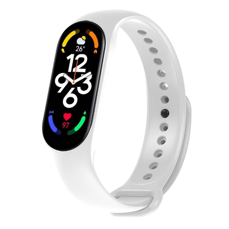 

For Xiaomi Smart Band 10 / 9 / 8 xDfind Solid Color Integrated Cover Silicone Watch Band(White)