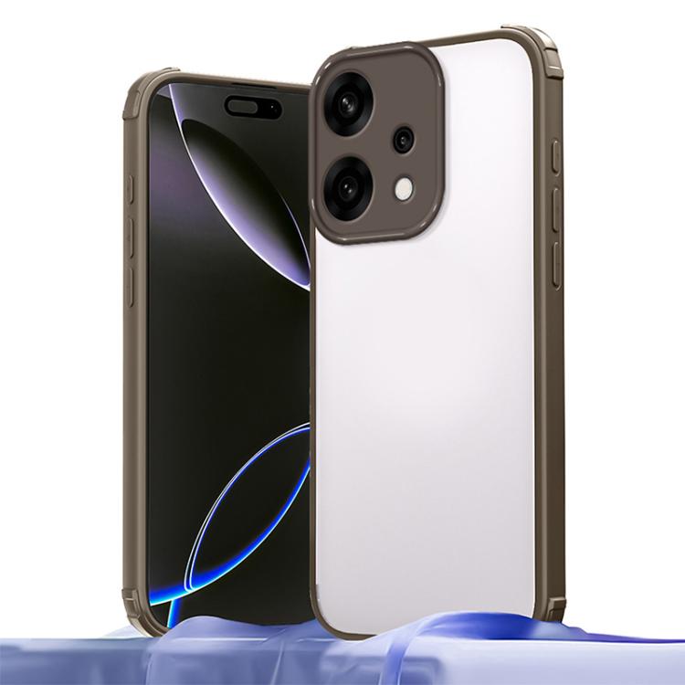 

For OPPO Reno14 Global Four Corners Shield Shockproof TPU Hybrid PC Phone Case(Brown)