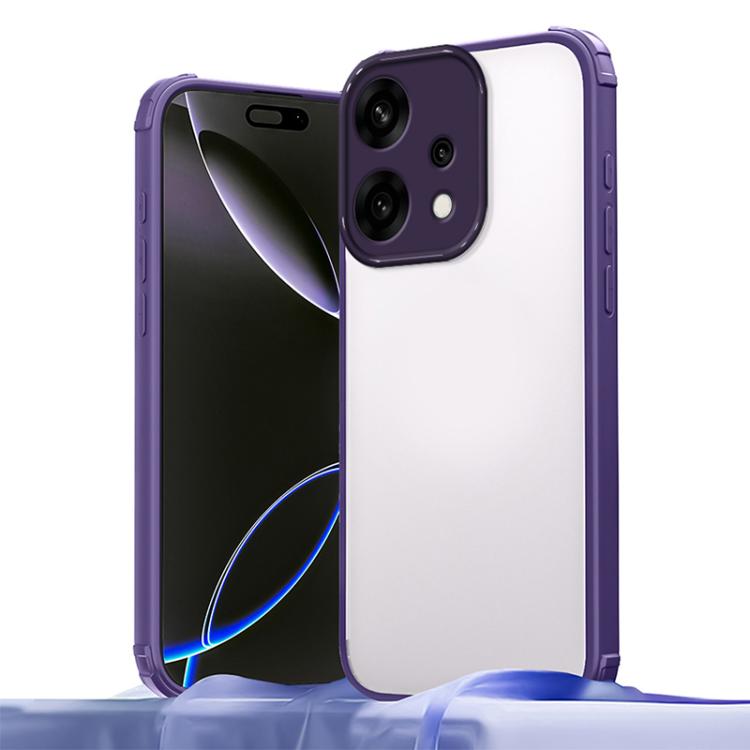 

For OPPO Reno14 Global Four Corners Shield Shockproof TPU Hybrid PC Phone Case(Purple)