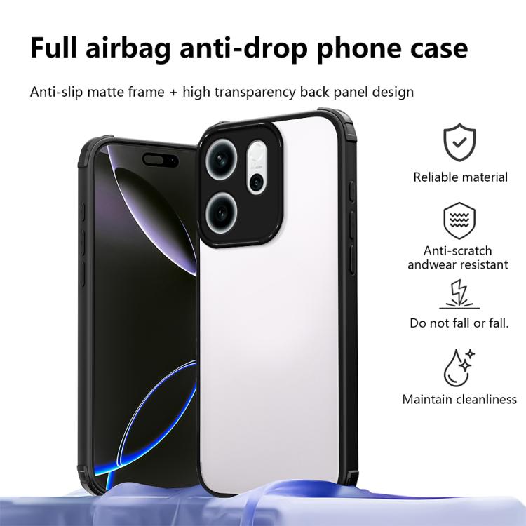 

For OPPO Reno14 F 5G Four Corners Shield Shockproof TPU Hybrid PC Phone Case(Black)
