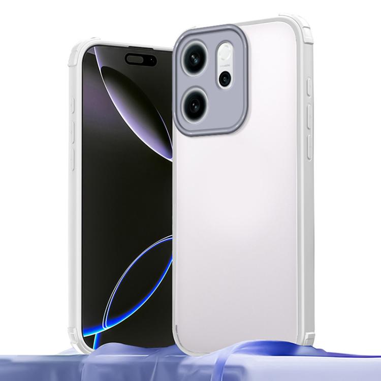 

For OPPO Reno14 F 5G Four Corners Shield Shockproof TPU Hybrid PC Phone Case(Grey)