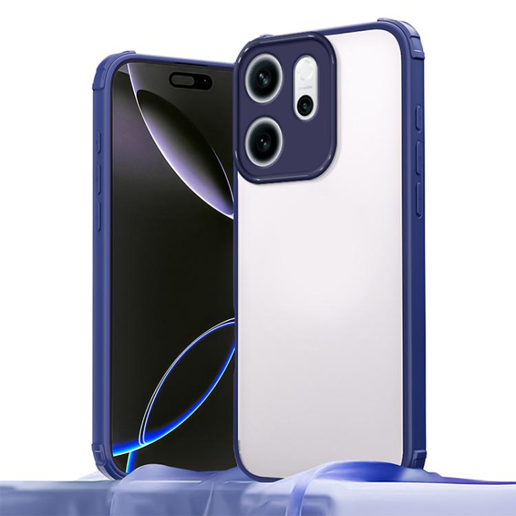 

For OPPO Reno14 F 5G Four Corners Shield Shockproof TPU Hybrid PC Phone Case(Blue)