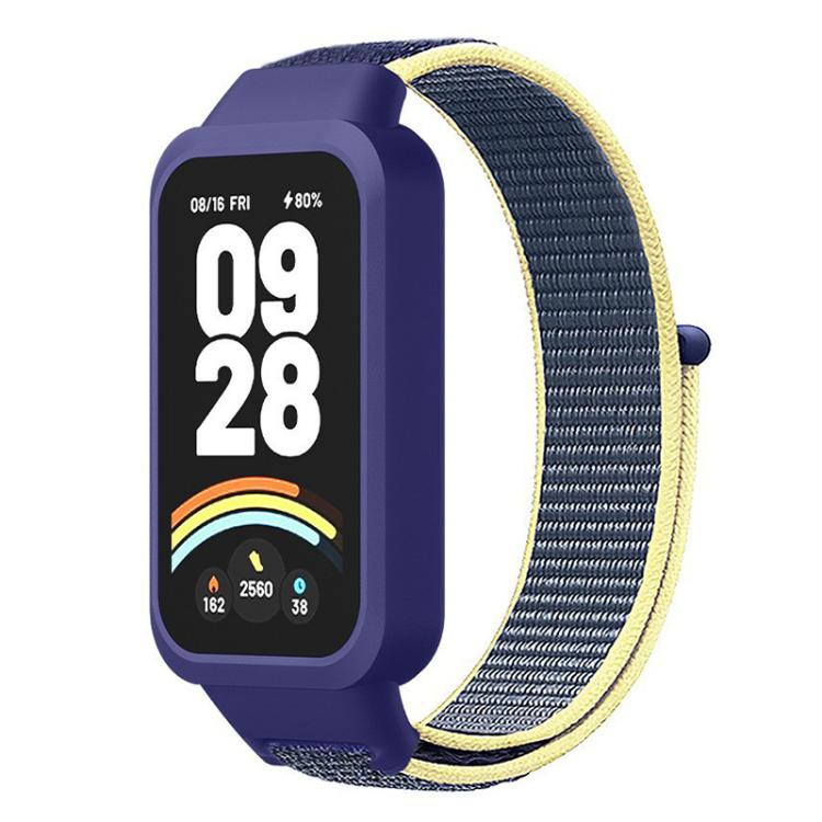For Xiaomi Smart Band 9 Active / Redmi Band 3 xDfind Plastic Cover Integrated Nylon Loop Watch Band(Ice Blue)