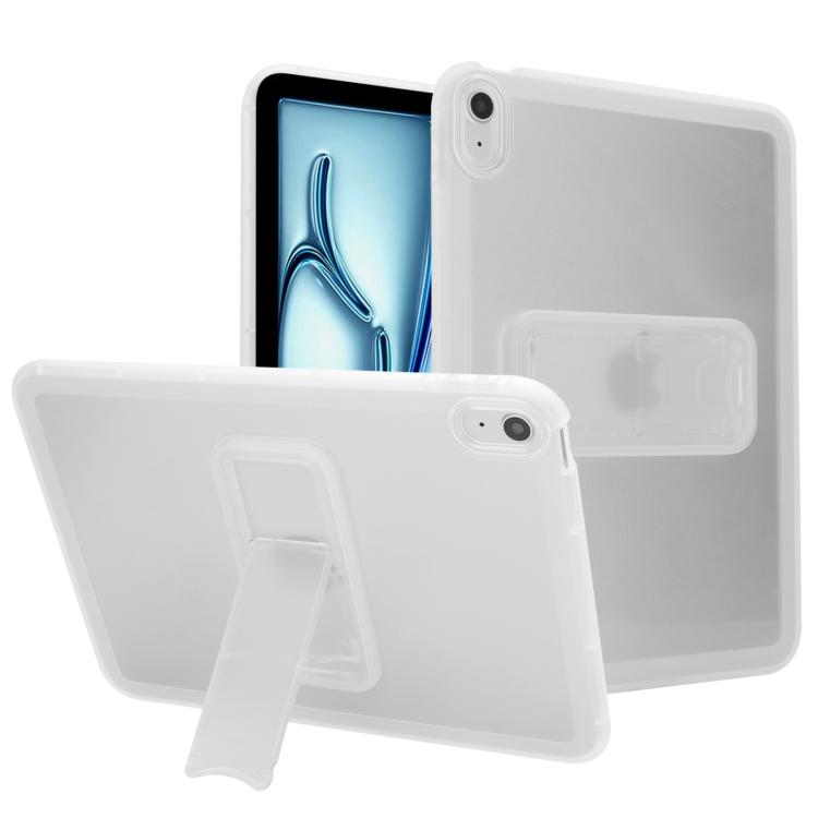 

For iPad 2025 / 2022 Semi-Transparent TPU Shockproof Tablet Case with Holder(Transparent)