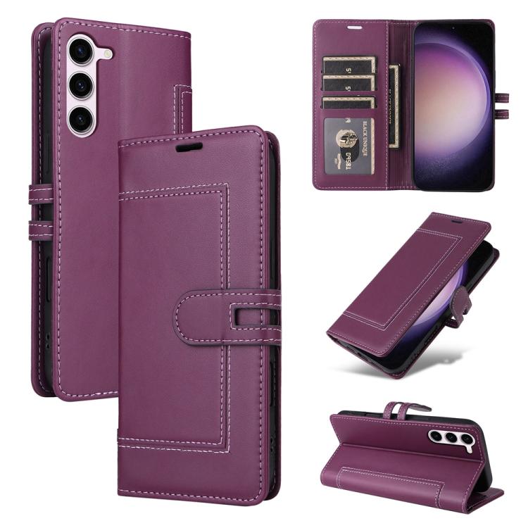 

Samsung Galaxy S23+ 5G Stitched Magnetic Buckle Leather Phone Case(Purple)