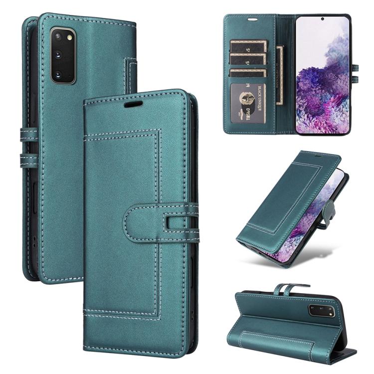 

For Samsung Galaxy S20 FE Stitched Magnetic Buckle Leather Phone Case(Green)