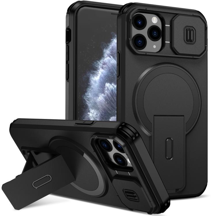 

For iPhone 11 Pro Sliding Camshield MagSafe Holder Phone Case(Black)