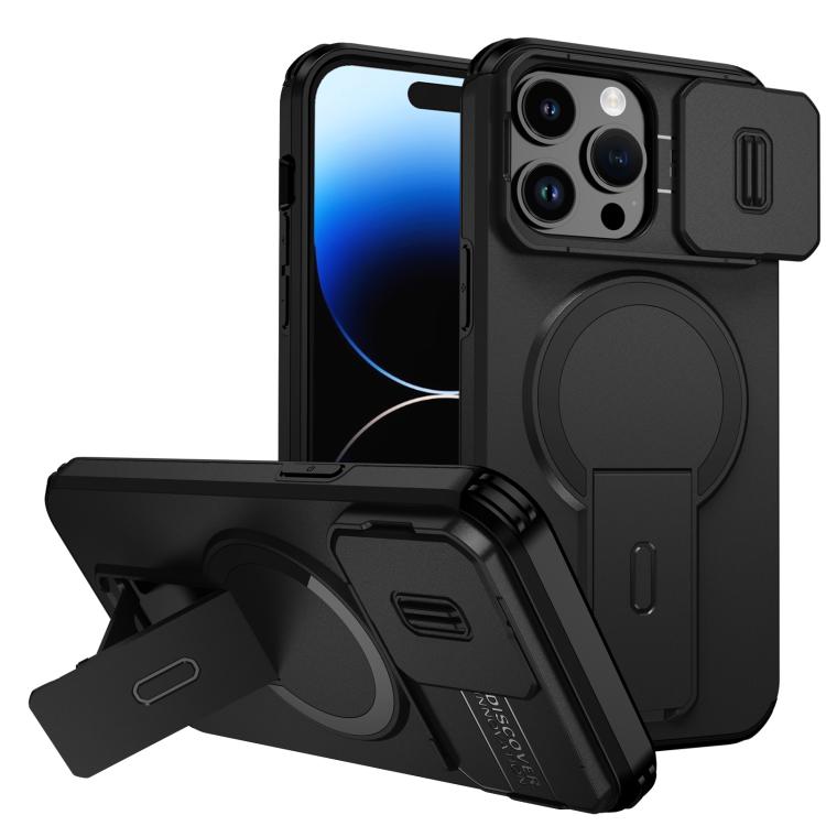 

For iPhone 14 Pro Sliding Camshield MagSafe Holder Phone Case(Black)