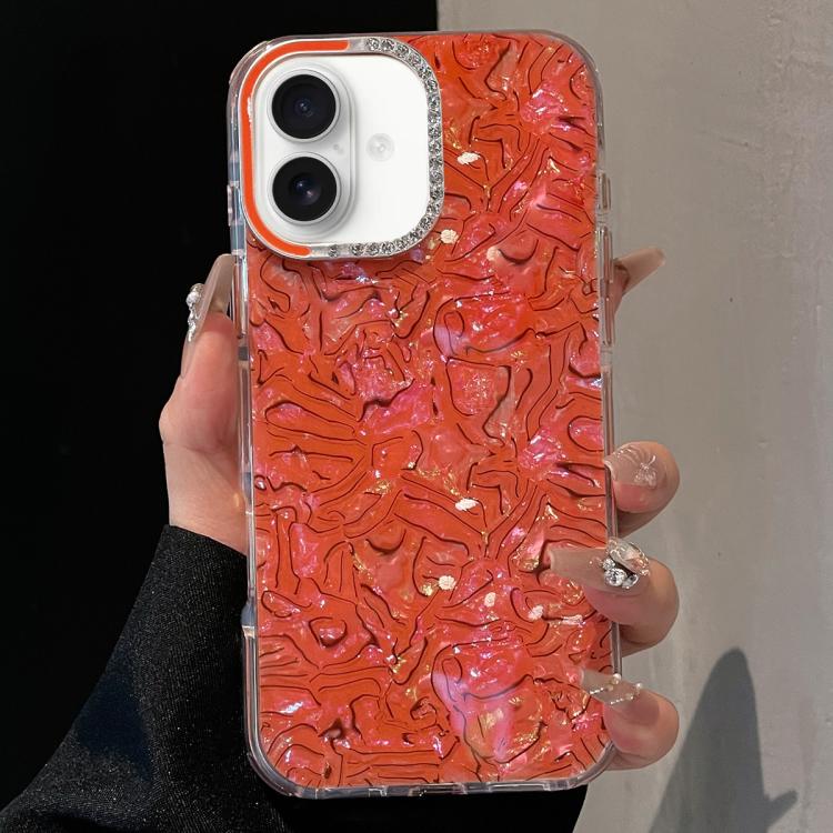 

For iPhone 17 Ink Rhythm Colorful Shell Pattern TPU Hybrid IMD Phone Case(Orange)