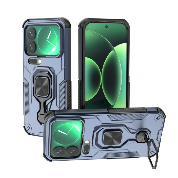 

For Xiaomi 17 Pro Metal Kickstand TPU Hybrid PC Phone Case(Blue)