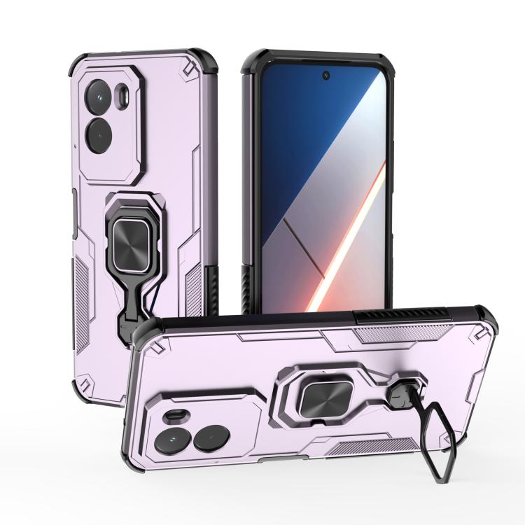 

For Xiaomi Poco M7 4G 169mm Metal Kickstand TPU Hybrid PC Phone Case(Purple)