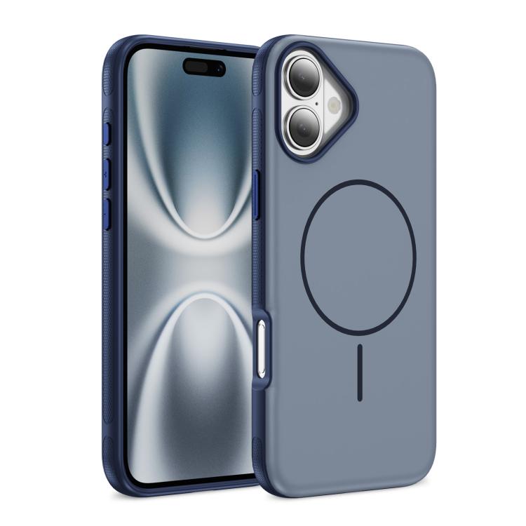 

For iPhone 17 Two-colors Imitation Original Magsafe PC Hybrid TPU Phone Case(Blue)