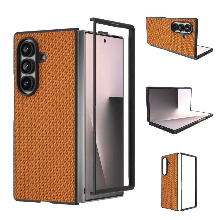 For Galaxy Z Fold8 Ultra 5G Carbon Fiber Texture Protective Phone Case(Light Brown)