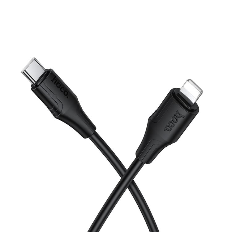 

hoco X124 USB-C / Type-C to 8 Pin Bien PD27W Silicone Charging Data Cable, Length: 1m(Black)