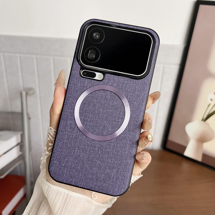 

For Xiaomi 17 Pro Max CD Magsafe Magnetic Cloth Texture Phone Case(Purple)