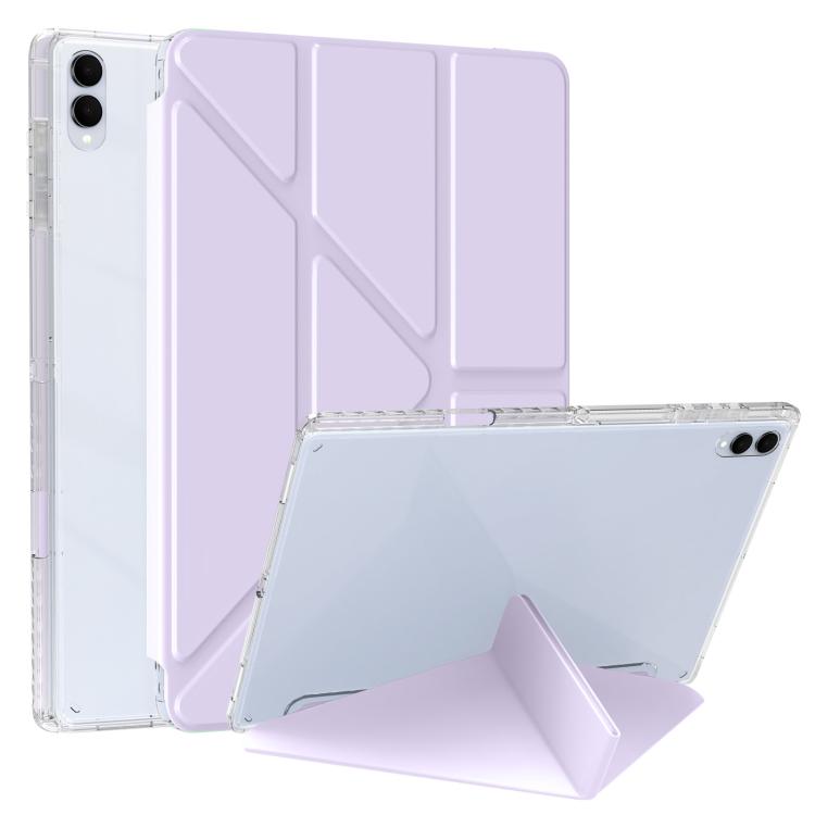 

For Samsung Galaxy Tab S11 Ultra Clear Acrylic Deformation Leather Tablet Case(Light Purple)