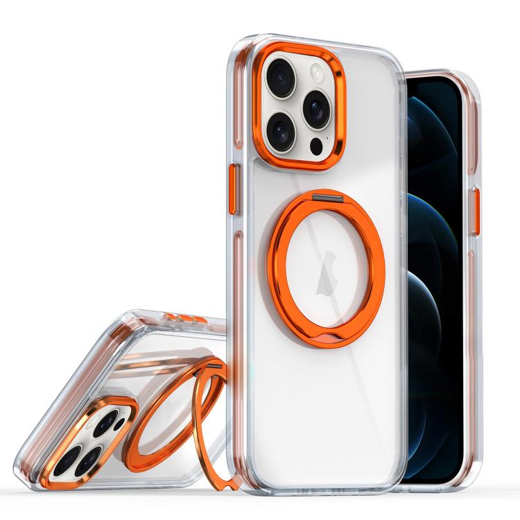 

For iPhone 12 Pro Max Magnetic 360 Degree Rotating Holder Phone Case(Orange)