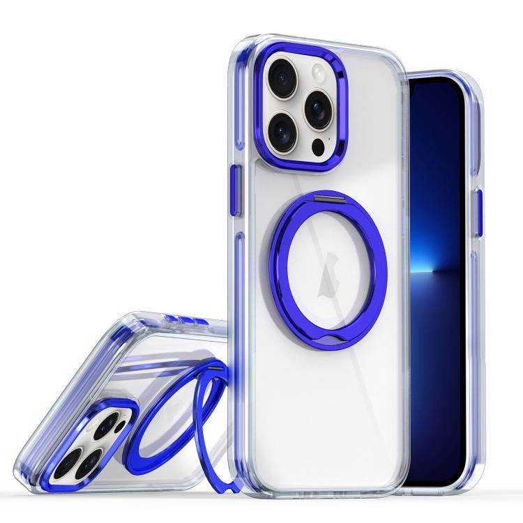 

For iPhone 13 Pro Magnetic 360 Degree Rotating Holder Phone Case(Blue)
