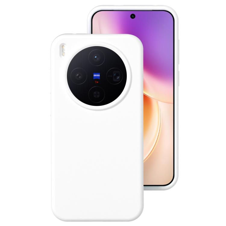 

For vivo X300 Liquid Silicone Skin-friendly Shockproof Phone Case(White)